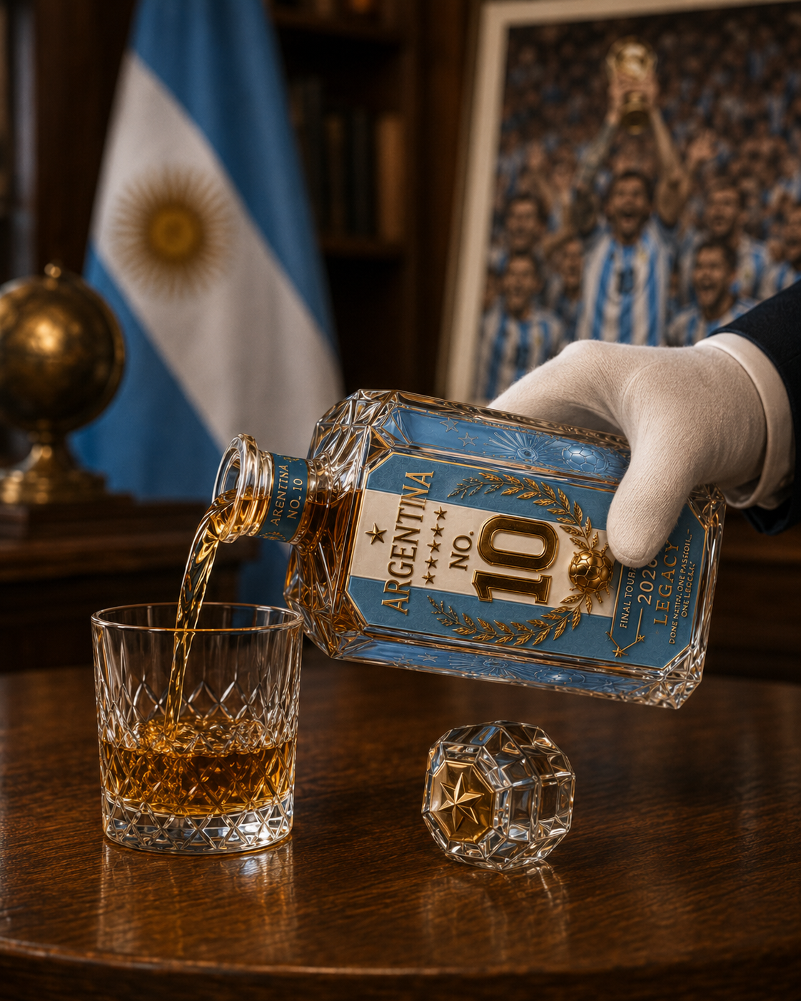 Argentina No. 10 Blue & White Legacy Commemorative Whiskey Decanter