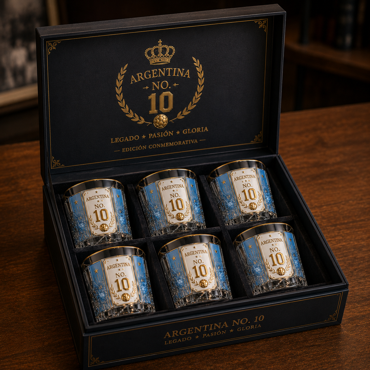 Argentina No. 10 Blue & White Legacy Commemorative Whiskey Decanter