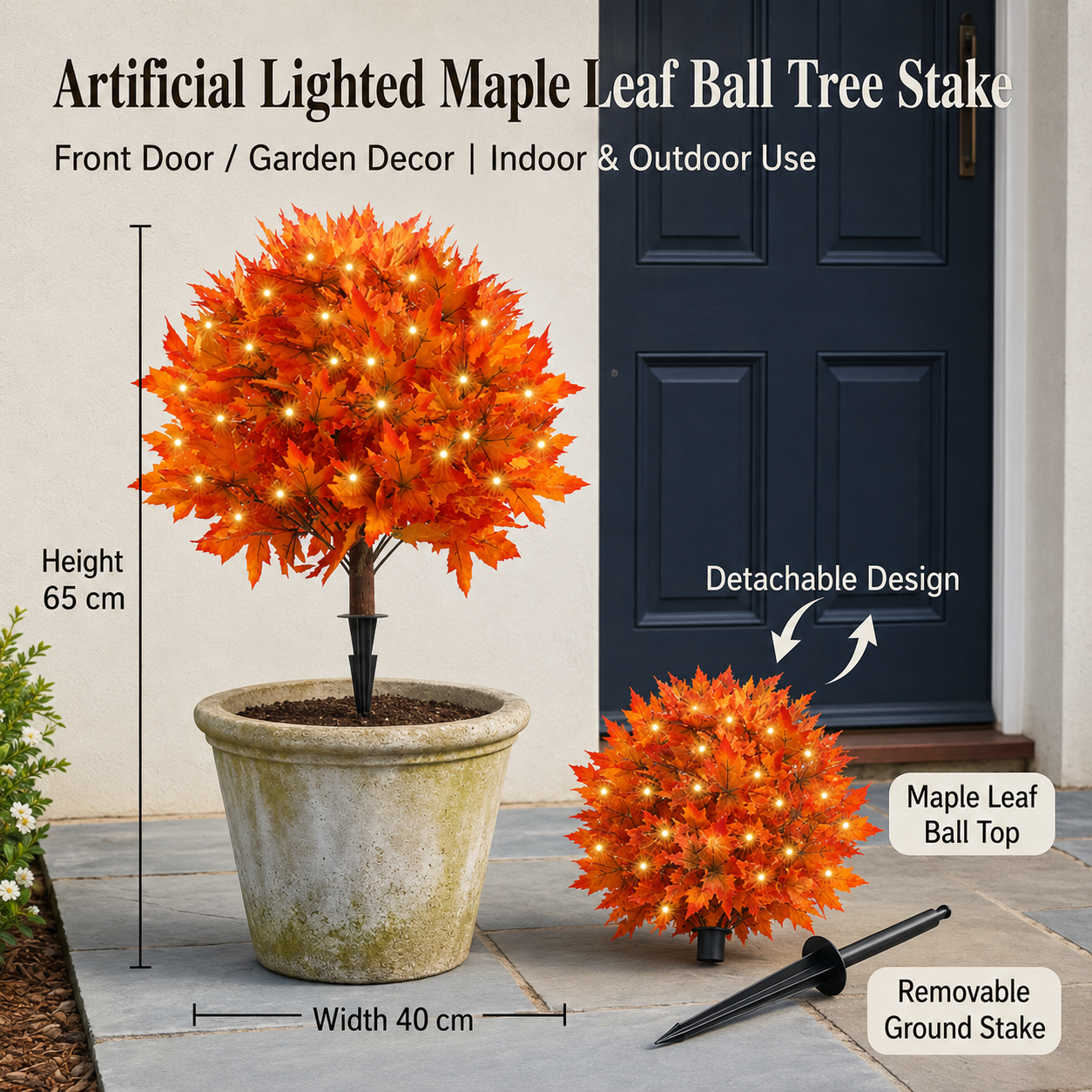 Light-Up Autumn Maple Tree – LED Fall Tree Ornament