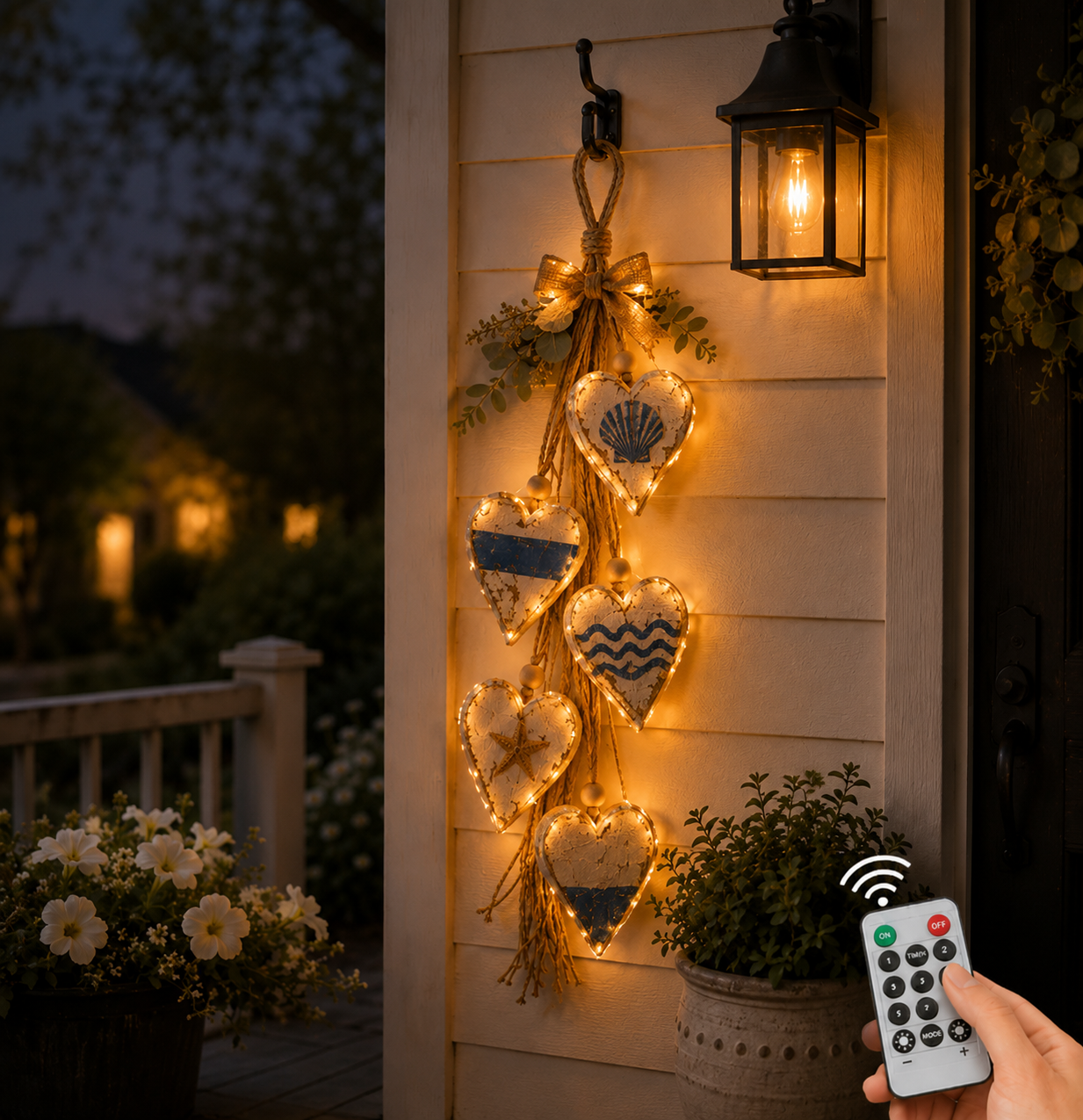 🤎 LED Hanging Heart Wall Decor – Warm Glowing Rustic Home Accent ✨