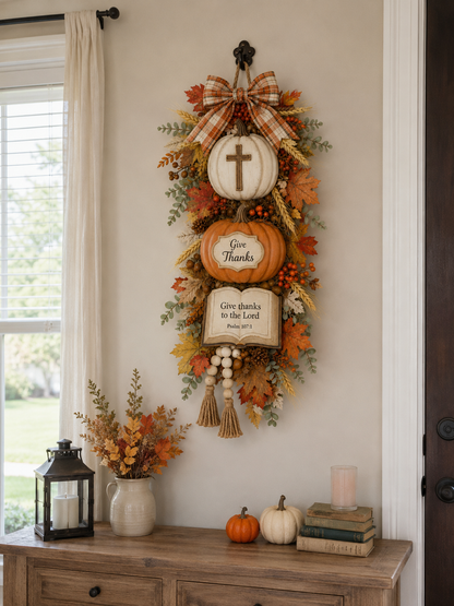 🏡✝️Lighted Christian Fall Wall Hanging