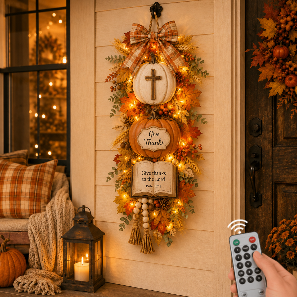 🏡✝️Lighted Christian Fall Wall Hanging