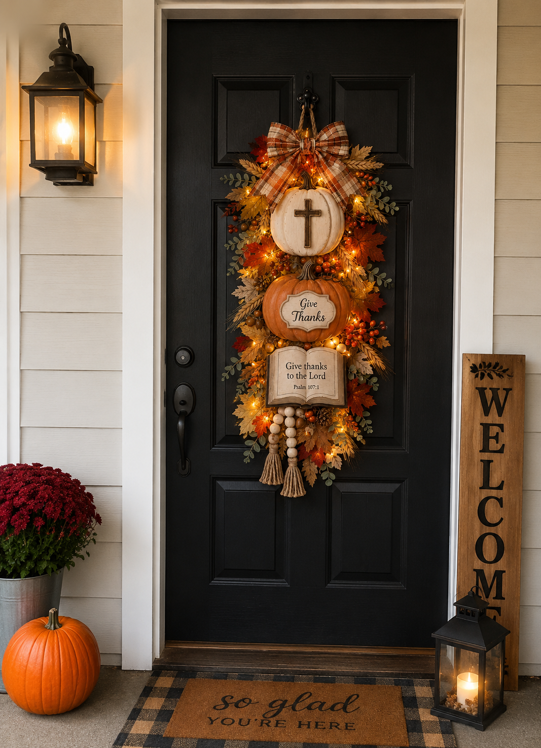 🏡✝️Lighted Christian Fall Wall Hanging