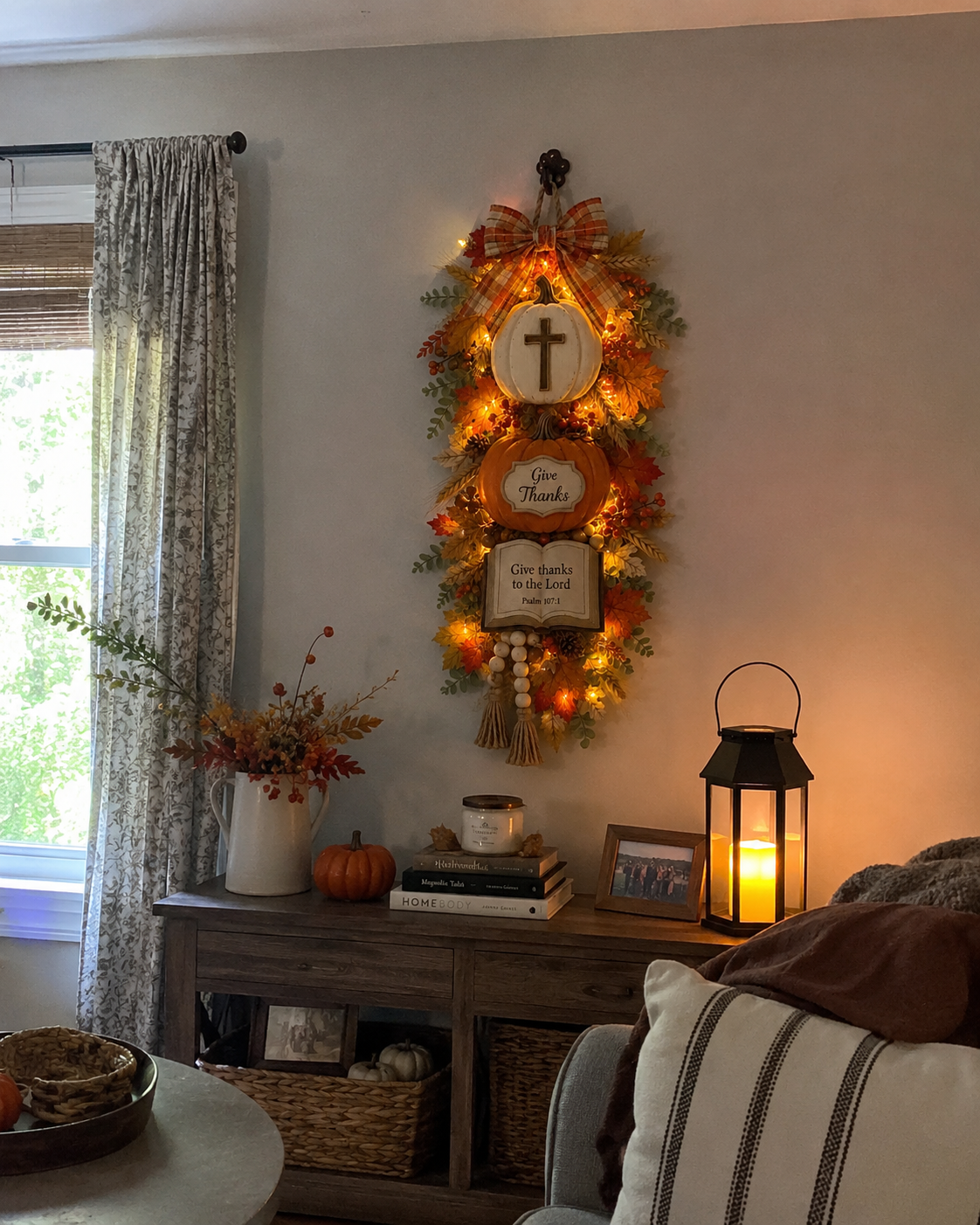 🏡✝️Lighted Christian Fall Wall Hanging