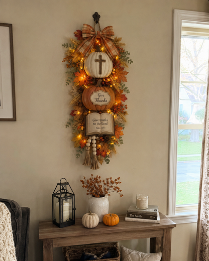 🏡✝️Lighted Christian Fall Wall Hanging