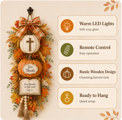 🏡✝️Lighted Christian Fall Wall Hanging