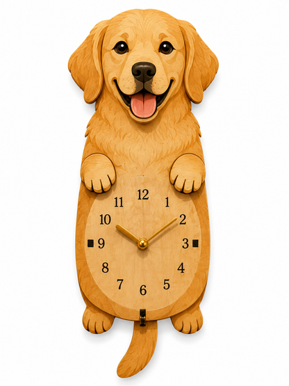 🔥Last Day 50% OFF – Swing Tail Dachshund Wooden Wall Clock 🐶