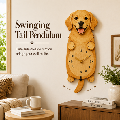 🔥Last Day 50% OFF – Swing Tail Dachshund Wooden Wall Clock 🐶