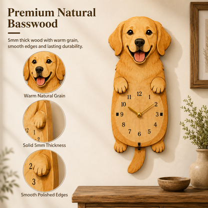 🔥Last Day 50% OFF – Swing Tail Dachshund Wooden Wall Clock 🐶