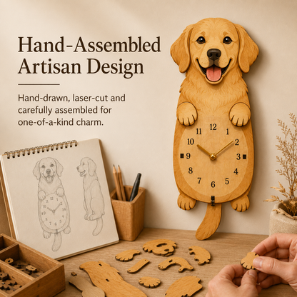 🔥Last Day 50% OFF – Swing Tail Dachshund Wooden Wall Clock 🐶