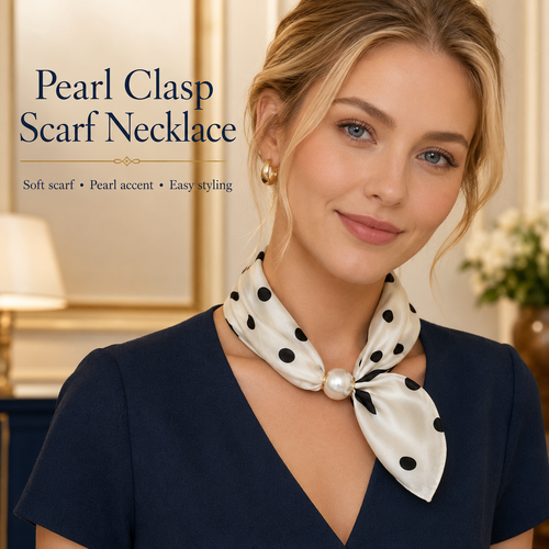🔥HOT SALE🔥 Pearl Buckle Closure Printed Scarf