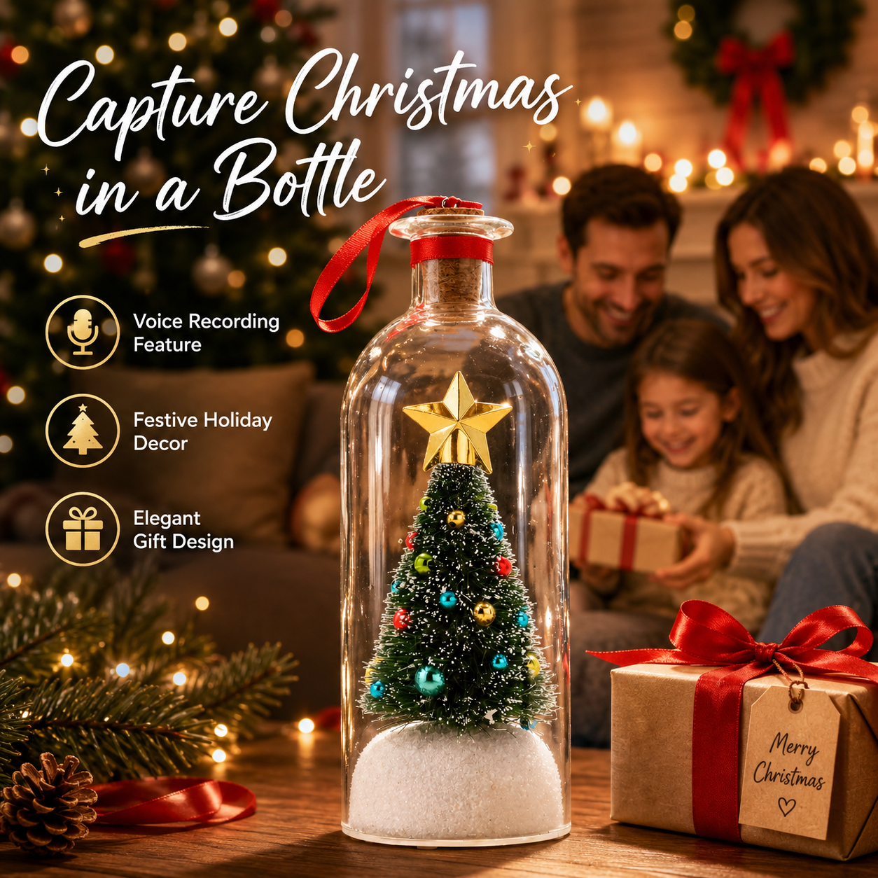 ⏰Hot Sale 50% Off - Recordable Christmas Tree Message in a Bottle