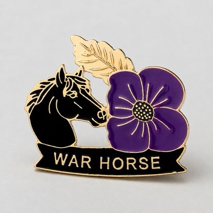 Limited Edition 50% Off - War Horse Purple Poppy 111th Anniversary Remembrance Brooch