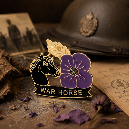 Limited Edition 50% Off - War Horse Purple Poppy 111th Anniversary Remembrance Brooch