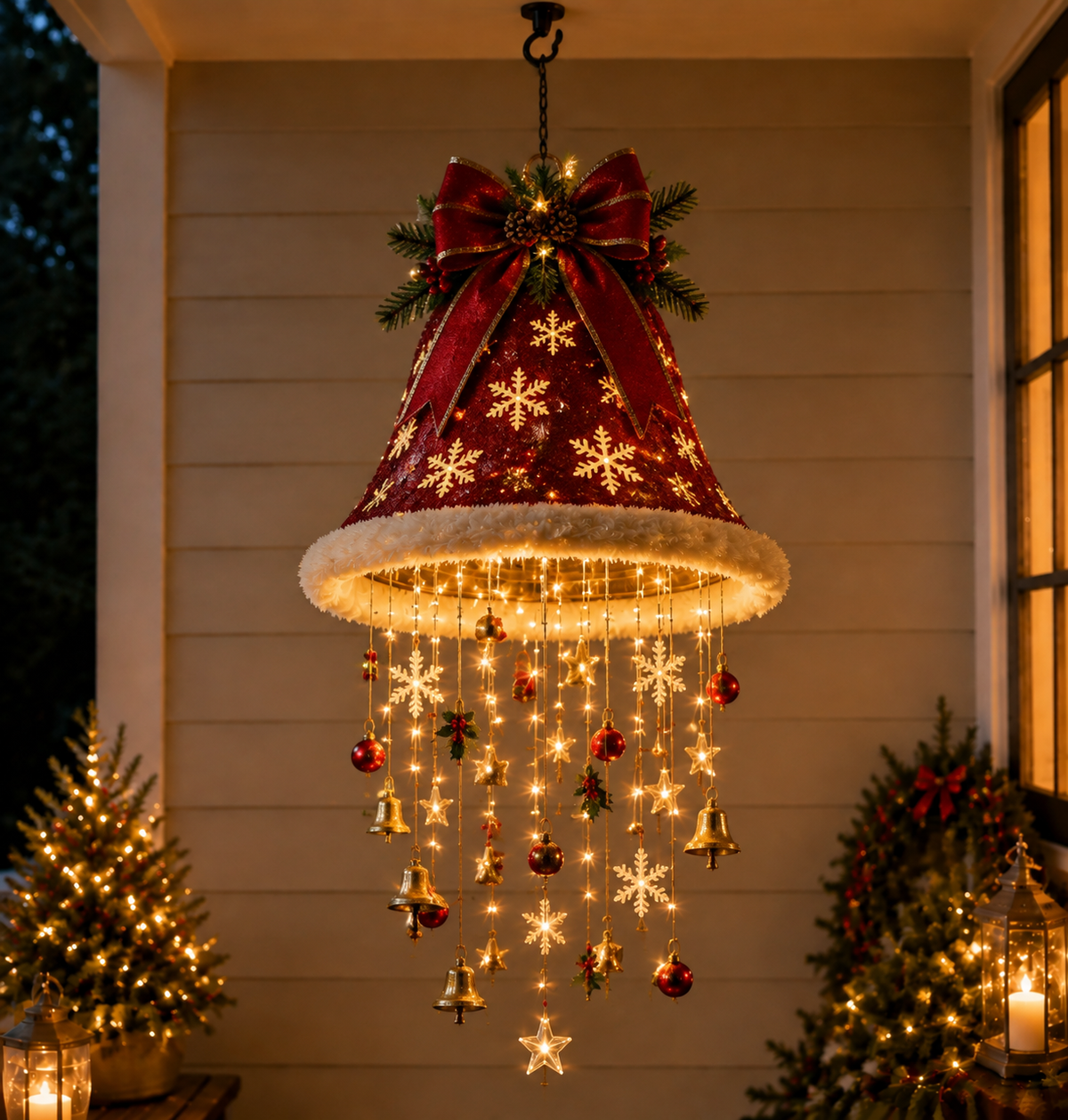 💝LAST DAY 50% OFF🎅 Lighted Santa Hat Hanging Chandelier 🎄 | 5 Styles Warm LED Christmas String Light | Indoor Outdoor Porch Holiday Decor Gift
