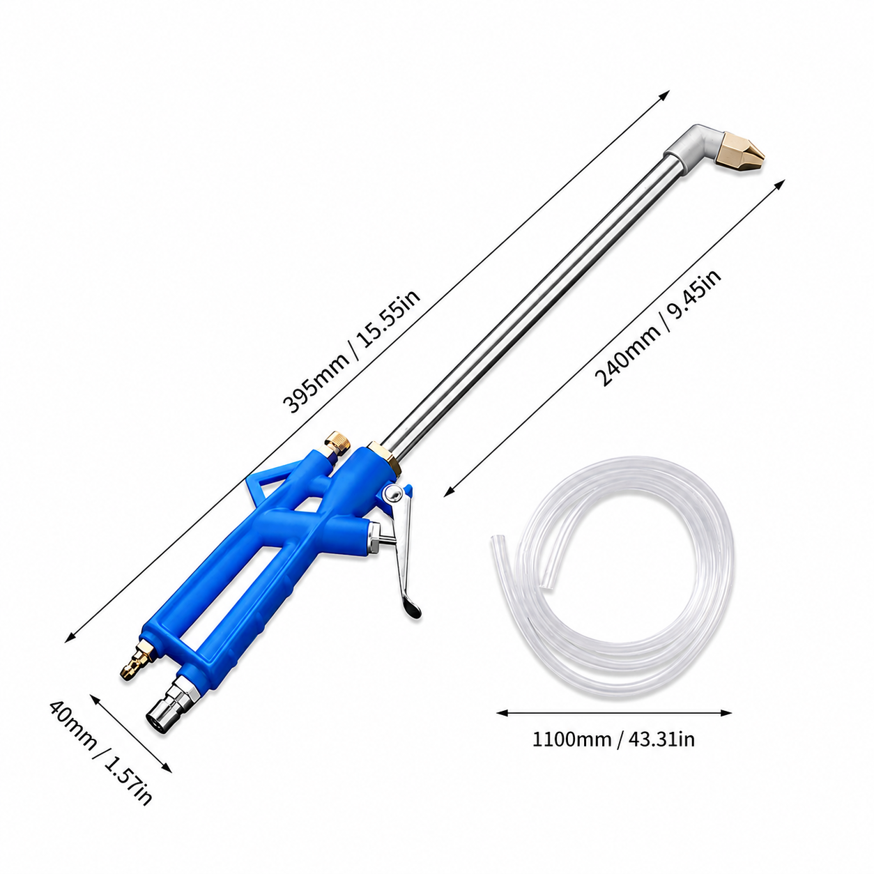 Heavy-Duty Pneumatic Air Blow Gun – High-Pressure Metal Cleaning Gun with 1.2m Hose for Automotive & Workshop Use