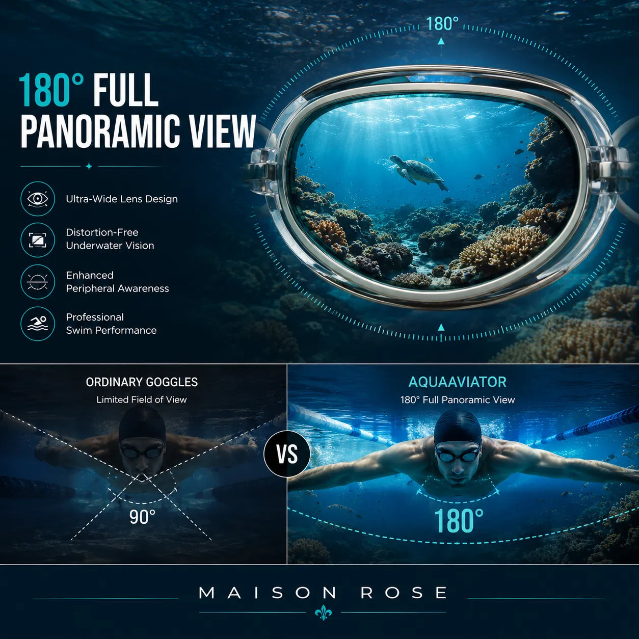 🏊 AquaAviator | Anti-Fog Goggles for Clear Underwater Vision