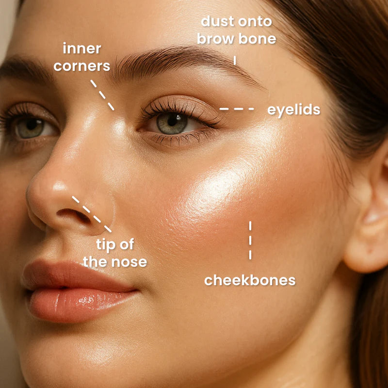 ✨ Glow Draped Highlight & Blush Palette 💕 – Four Dreamy Shades for a Fresh, Radiant Glow 🌸💫