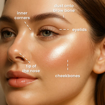 ✨ Glow Draped Highlight & Blush Palette 💕 – Four Dreamy Shades for a Fresh, Radiant Glow 🌸💫