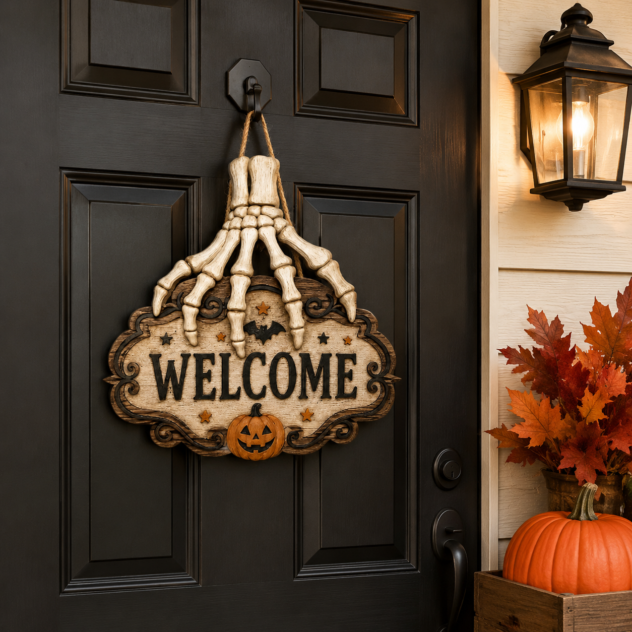 🎃🦇 50% Off Now - Halloween Skeleton Hand Welcome Hanging Sign