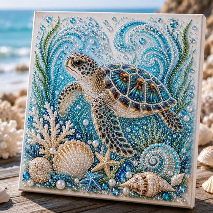 🌊🔥 Last Day Big Sale - 🌊✨ Ocean Theme Pearl Art DIY Kit – Relaxing DIY Craft to Create Stunning Coastal Artwork