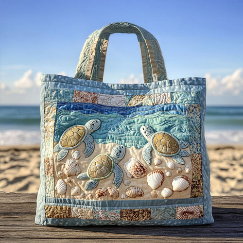 🐢 49% OFF Today | Turtle Quilted Tote Bag ✨ Lightweight Shoulder Bag with Coastal Charm