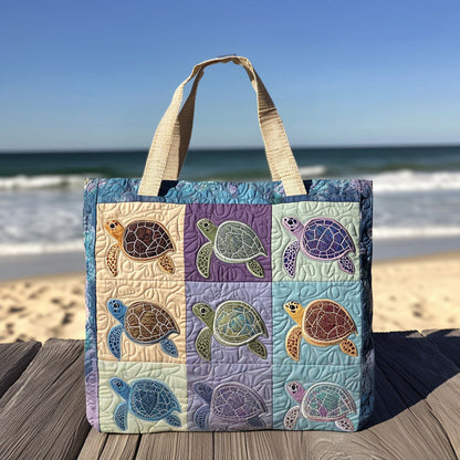🐢 49% OFF Today | Turtle Quilted Tote Bag ✨ Lightweight Shoulder Bag with Coastal Charm