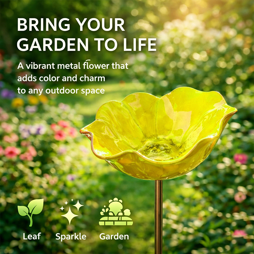 🔥 50% Off🔥Handmade Metal Flower Garden Stake🐦
