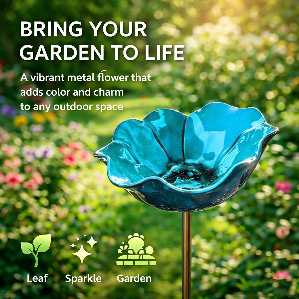 🔥 50% Off🔥Handmade Metal Flower Garden Stake🐦