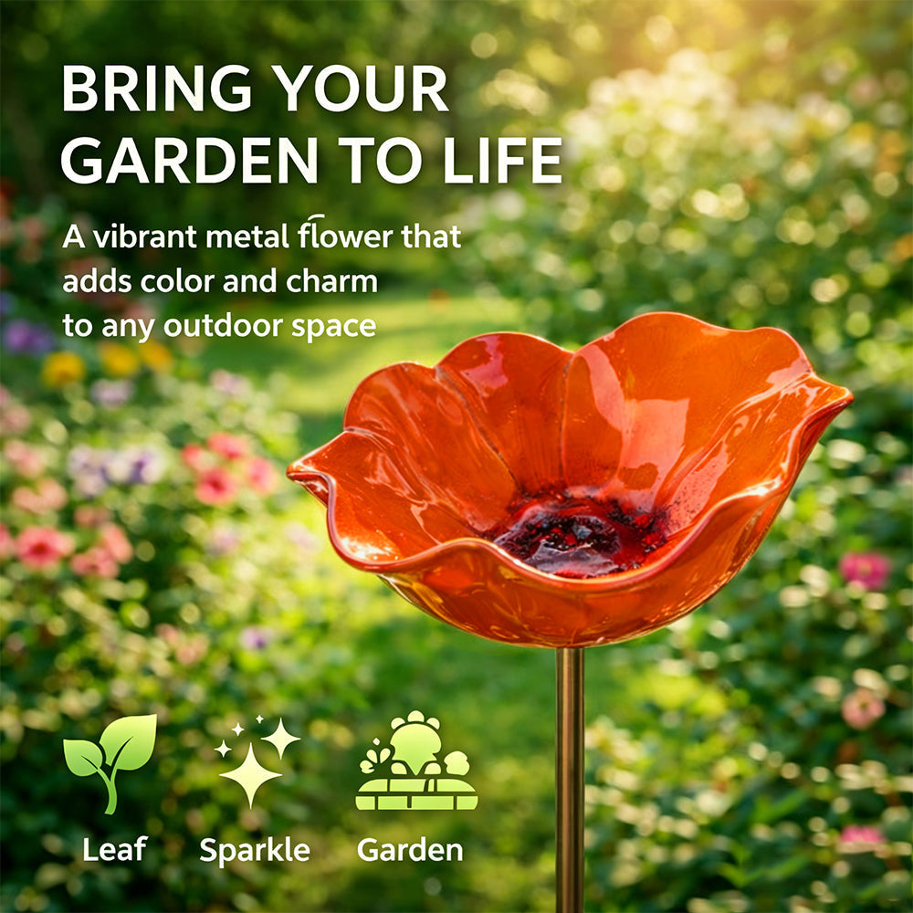 🔥 50% Off🔥Handmade Metal Flower Garden Stake🐦
