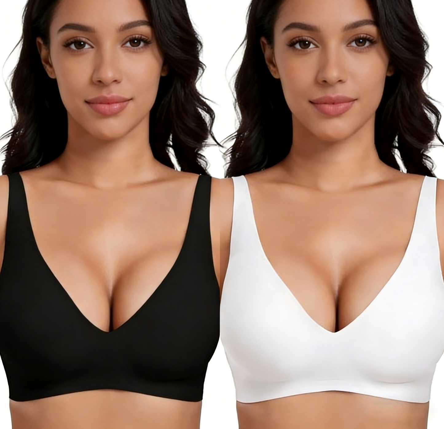 💗Summer Hot Sale⚡50K+ SOLD💕 Jelly Wireless Womens Comfortable Wireless Bras Push Up Bralettes Seamless Tshirts Bras Deep V Everyday Bras