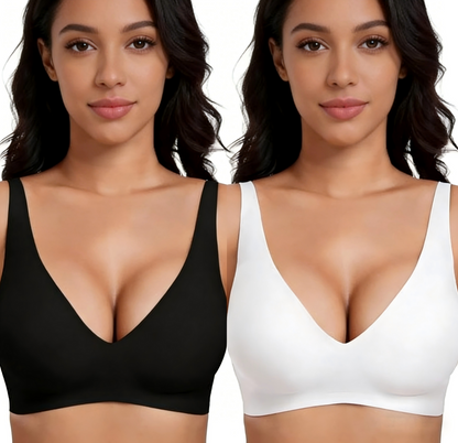 💗Summer Hot Sale⚡50K+ SOLD💕 Jelly Wireless Womens Comfortable Wireless Bras Push Up Bralettes Seamless Tshirts Bras Deep V Everyday Bras