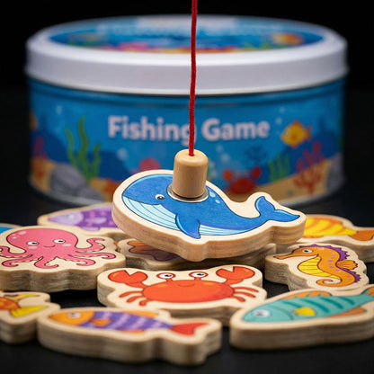 🥳💞60K+ SOLD!🎣 Magnetic Wooden Fishing Game – Fun Ocean Adventure & Early Learning Toy
