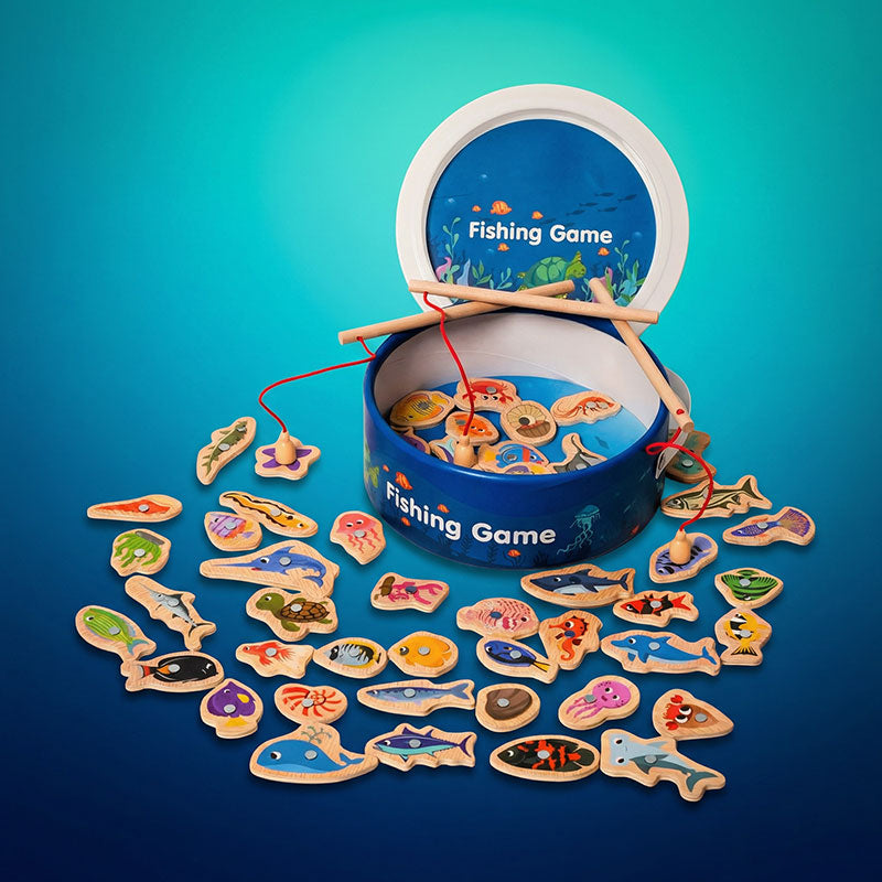 🥳💞60K+ SOLD!🎣 Magnetic Wooden Fishing Game – Fun Ocean Adventure & Early Learning Toy