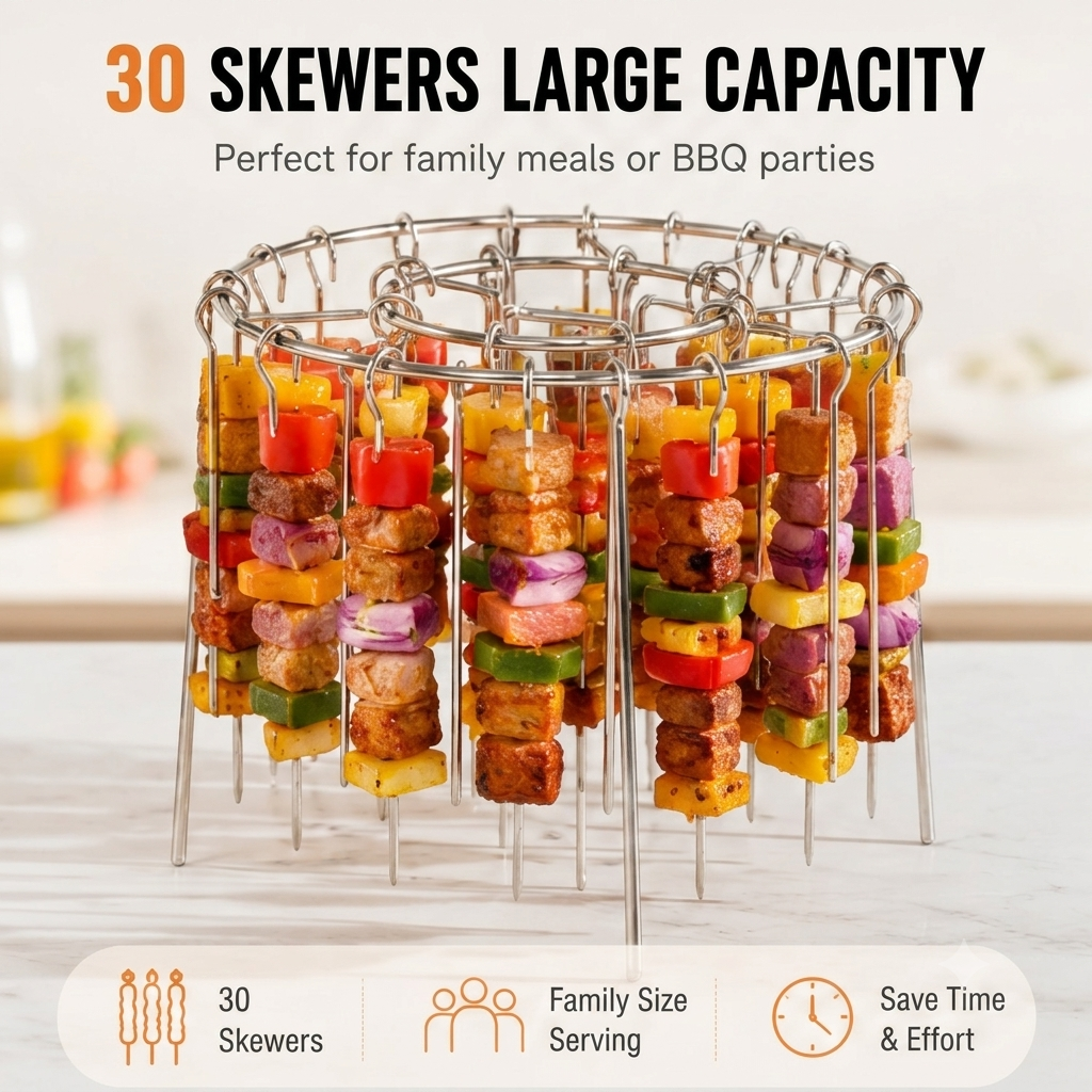 🔥Bestseller｜Stainless Steel Air Fryer Grill Skewer Rack