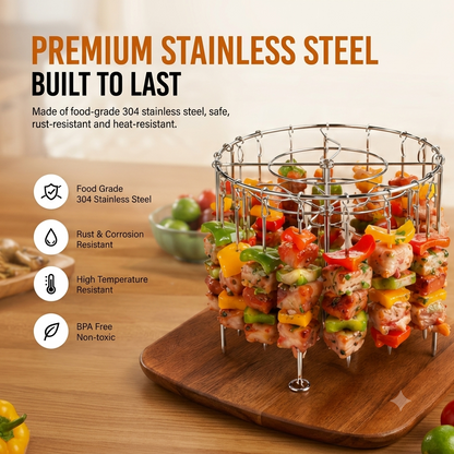 🔥Bestseller｜Stainless Steel Air Fryer Grill Skewer Rack