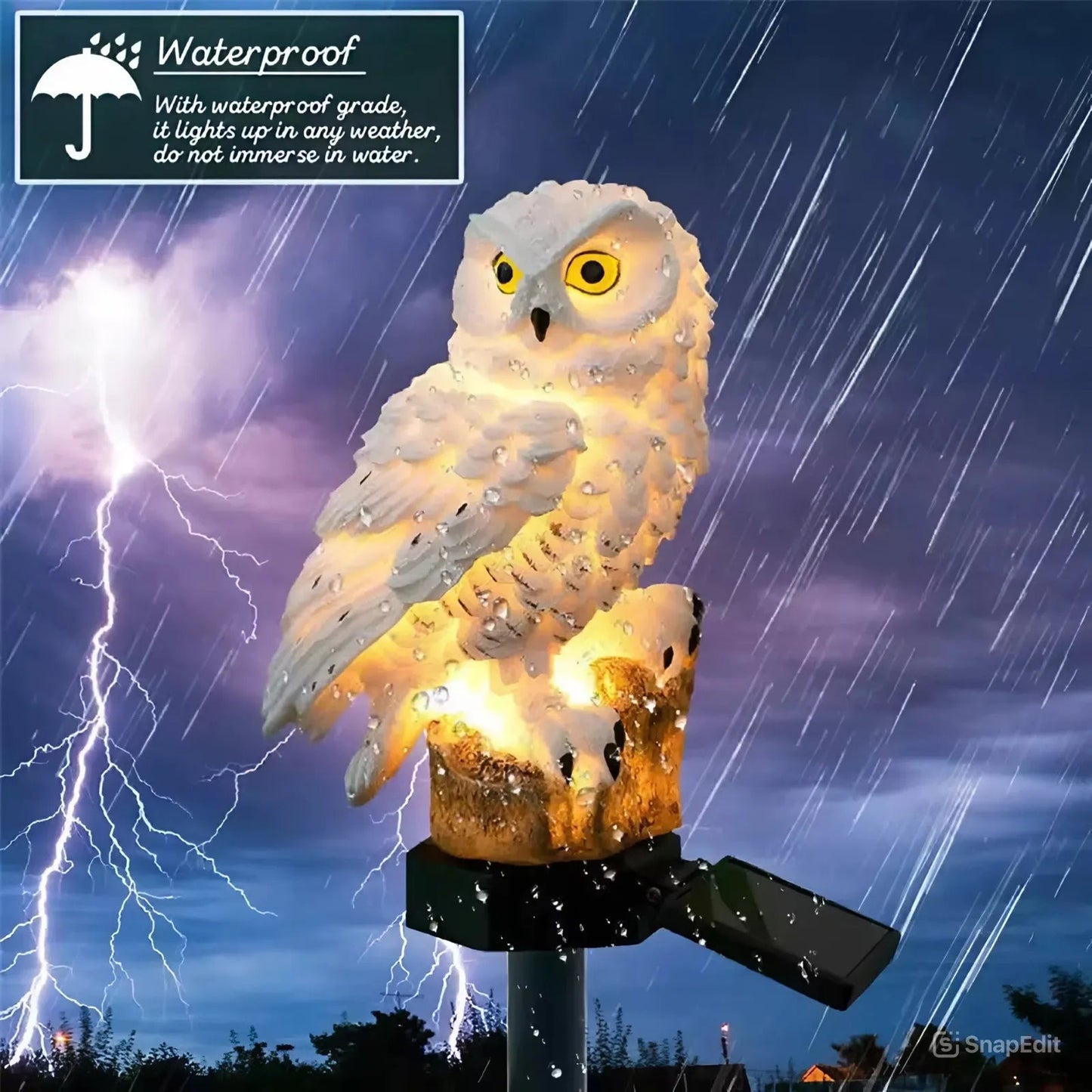 🦉🌙 Solar Owl LED Garden Light – Waterproof Outdoor Accent Lighting