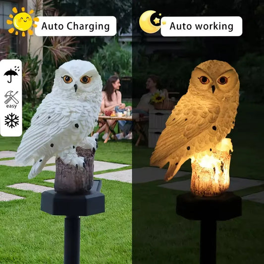 🦉🌙 Solar Owl LED Garden Light – Waterproof Outdoor Accent Lighting