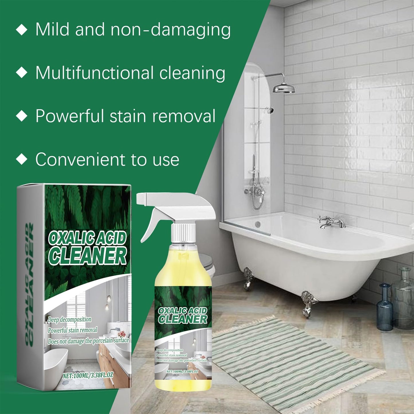 ✨✨ Buy 3 Free 2 - 🚽 Oxalic Acid Cleaner, Multipurpose Stain Remover Spray for Bathroom