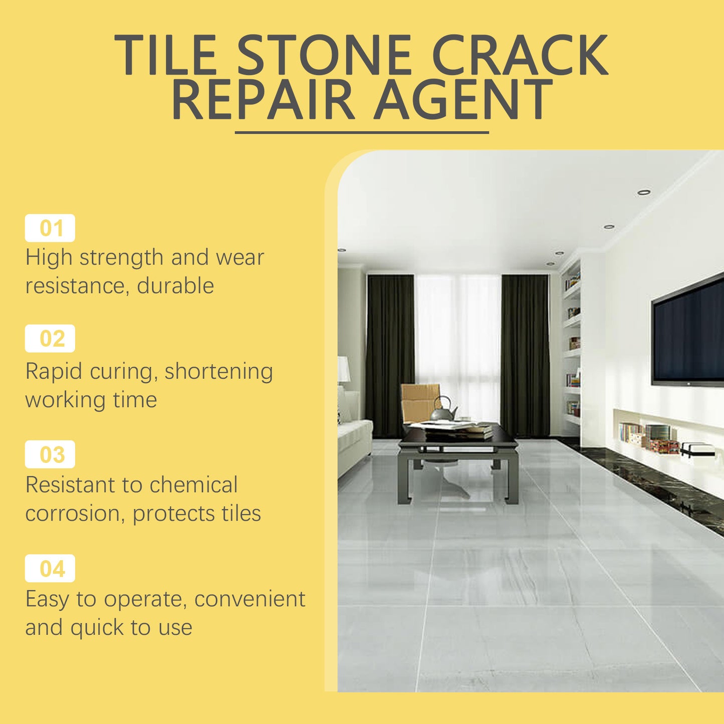 🧱 BUY 2 GET 1 FREE! ✨ Tile & Stone Crack Repair Kit - Professional-Grade Filler for Sealing Gaps, Waterproof & Color-Matching Formula💧
