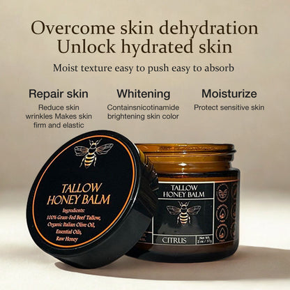 🔥Organic Grass-Fed Beef Tallow Balm with Raw Honey