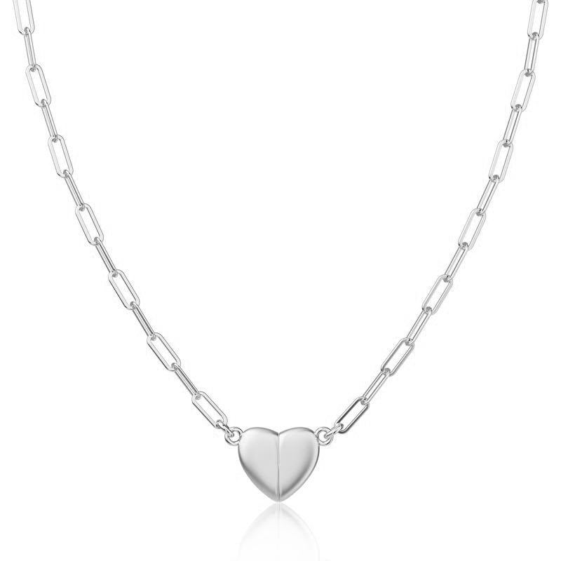 🌹❤️ Magnetic Heart Necklace — Elegant Stainless Steel Statement Jewelry