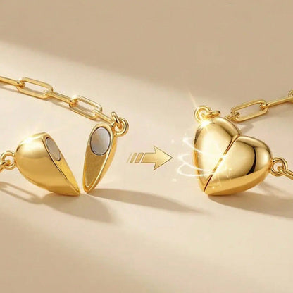 🌹❤️ Magnetic Heart Necklace — Elegant Stainless Steel Statement Jewelry