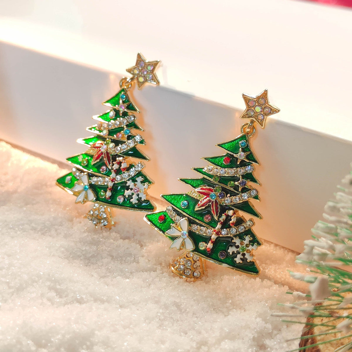 🎄💎 Christmas Tree Drop Earrings — Sparkling & Stylish Holiday Jewelry