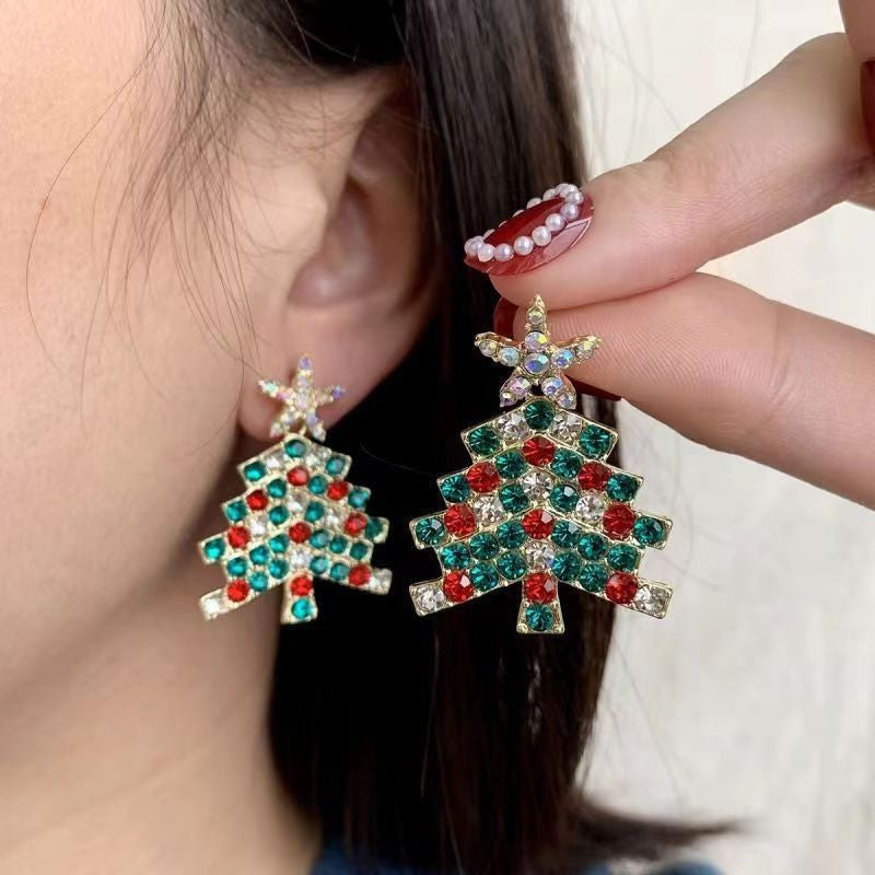 🎄💎 Christmas Tree Drop Earrings — Sparkling & Stylish Holiday Jewelry