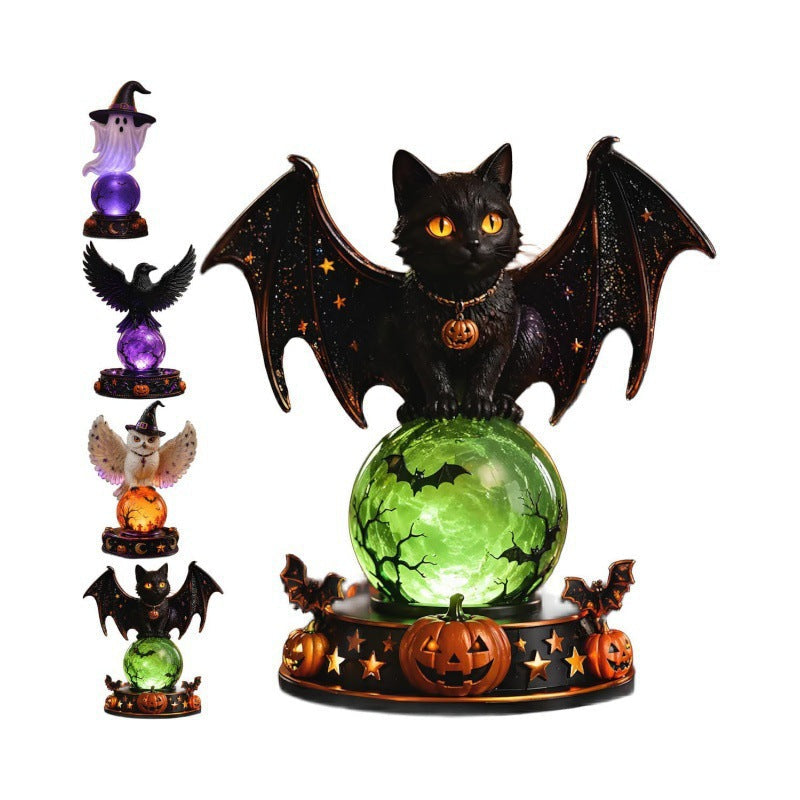 🔥 Last Day 49% OFF 🎃 Halloween Raven Crystal Ball Lighted Decor 👻