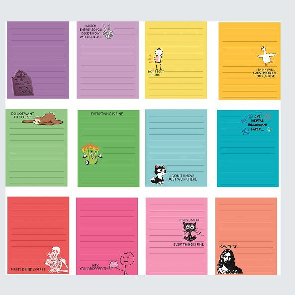 💼😂 12-Pack Sarcastic Office Sticky Notes – Funny Coworker Memo Pads & Hilarious Desk Gifts