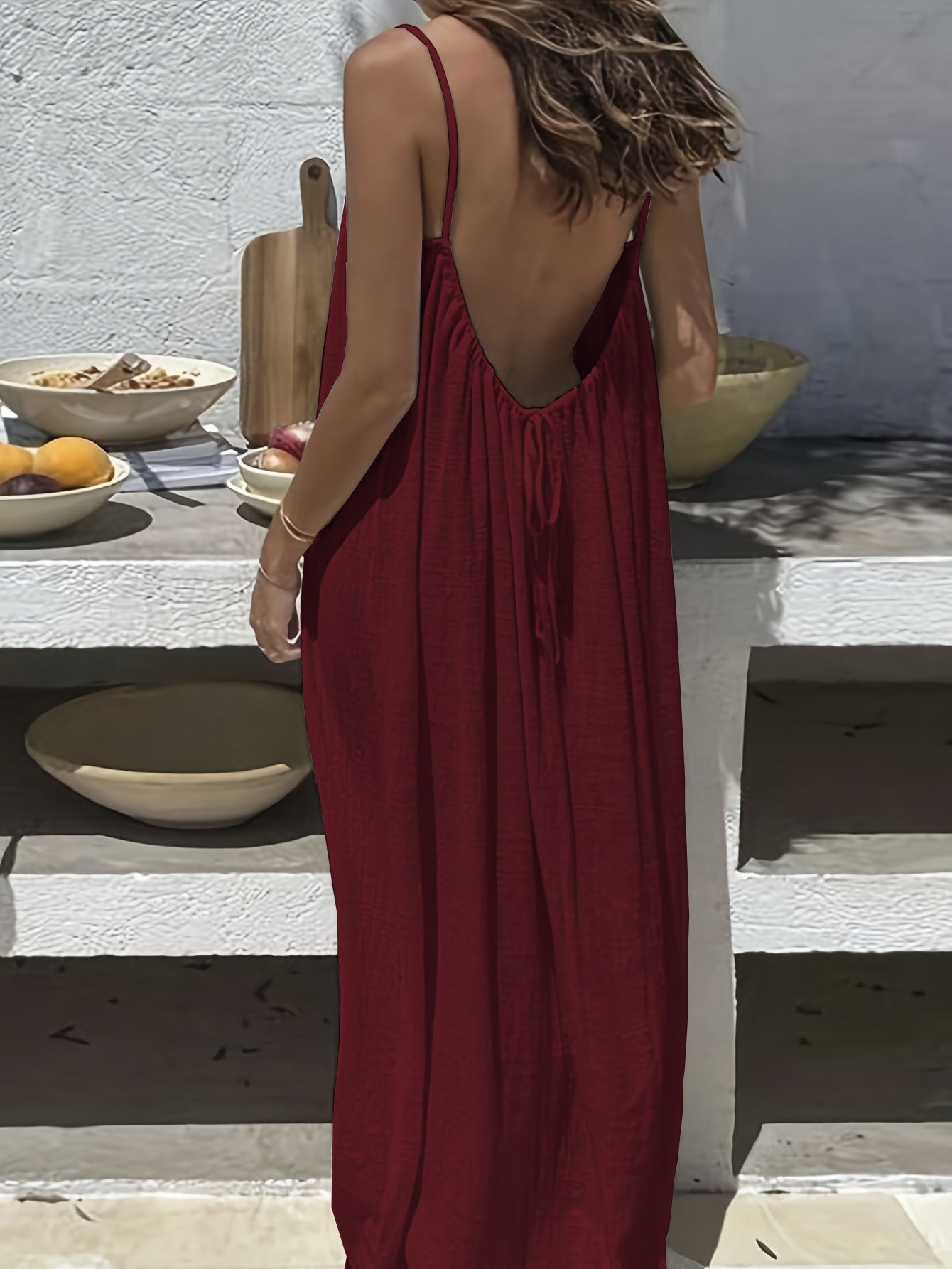 💃LAST DAY SAEL 40% OFF!!✨Women's Solid Color Cami Lounge Dress💕