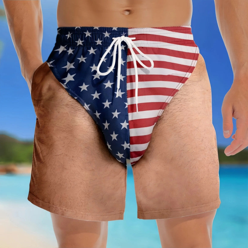 🔥🥳40K+ SOLD!😂Funny Patriotic Men’s Swim Trunks