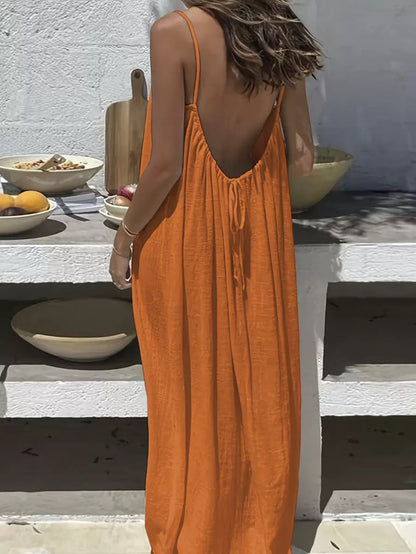 💃LAST DAY SAEL 40% OFF!!✨Women's Solid Color Cami Lounge Dress💕
